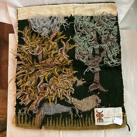 Handcrafted Tapestry with Forest Animals handmade rug wall hanging - Picture 14 of 15